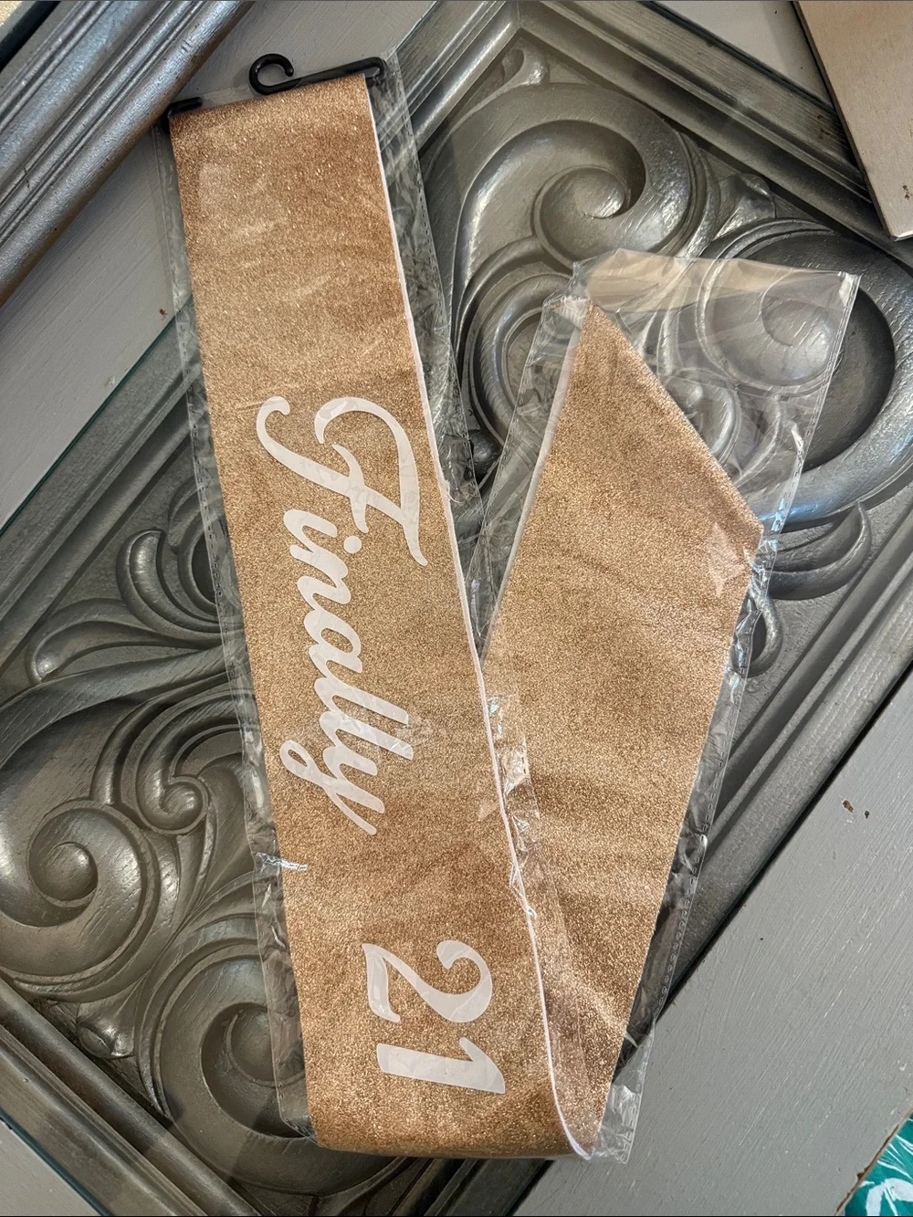 21st Birthday Rose Gold Finally 21 Birthday Sash Glitter Party Accessory
